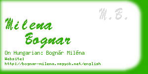 milena bognar business card