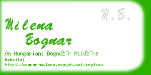 milena bognar business card